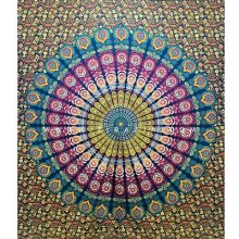 دیوار آویز (بکدراپ) و روتختی دو نفره ماندالا پر طاووس : کد ۲۲۲