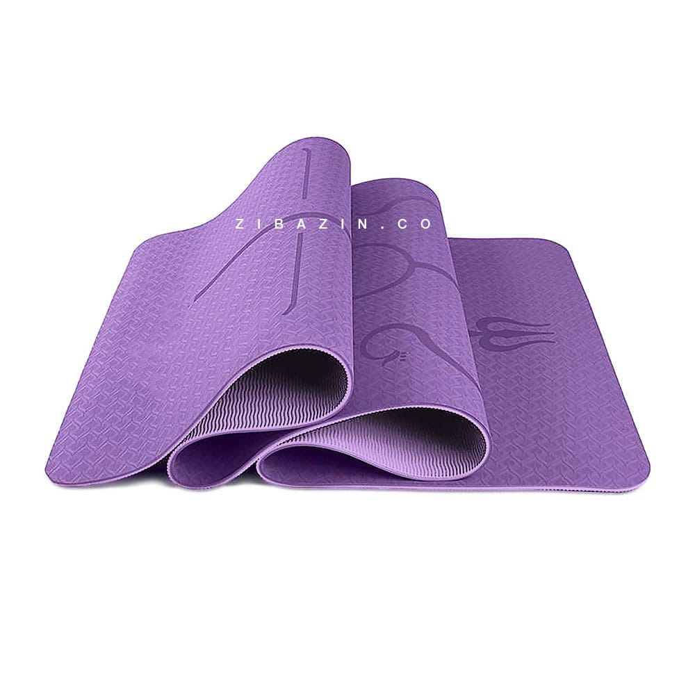 6-purple-aa مت یوگا حرفه ای الایمنت (TPE) دو لایه 8 میل : یاسی + کاور رایگان - تصویر 1