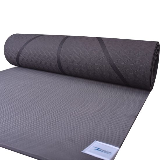 مت یوگا فوق حرفه ای الایمنت (TPE) دو لایه 6 میل : مشکی + کاور و بند رایگان - تصویر 6