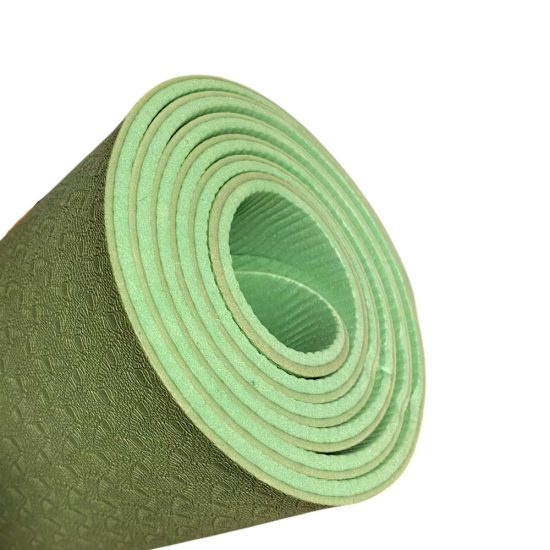 مت یوگا حرفه ای الایمنت (TPE) دو لایه 6 میل : سبز بنتون +کاور رایگان - تصویر 3