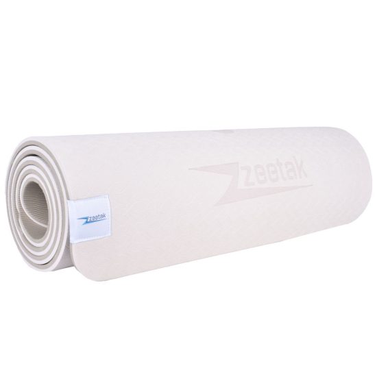 مت یوگا فوق حرفه ای الایمنت (TPE) دو لایه 6 میل : شیری + کاور و بند رایگان - تصویر 4