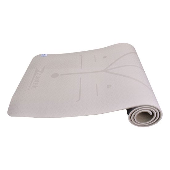 مت یوگا فوق حرفه ای الایمنت (TPE) دو لایه 6 میل : شیری + کاور و بند رایگان - تصویر 7